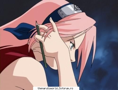 Sakura Haruno - se concentreaza cik (la egamenele chuunin..da e f - NARUTO